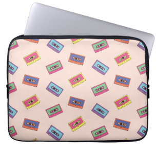 Funda Para Portátil Patrón de cinta de audio retro neón