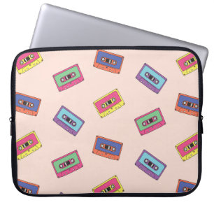 Funda Para Portátil Patrón de cinta de audio retro neón