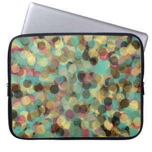 Funda Para Portátil patrón de círculo azul y verde rosa