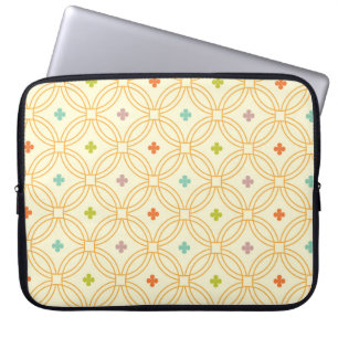 Funda Para Portátil Patrón de Círculo de Interbloqueo Geométrico Retro