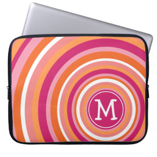 Funda Para Portátil Patrón de Círculo Funky con Monograma