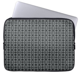 Funda Para Portátil Patrón de círculo negro gris plateado