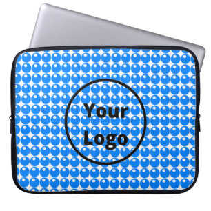 Funda Para Portátil Patrón de círculos de esfera azul en blanco
