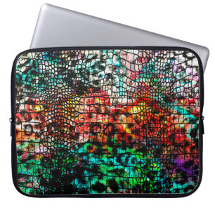 Funda Para Portátil Patrón de cocodrilo y leopardo con abstra colorid