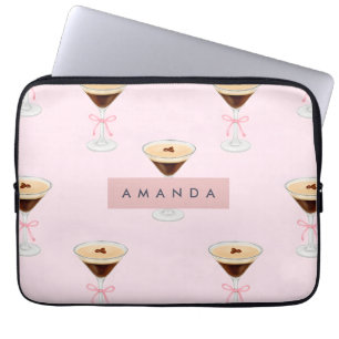 Funda Para Portátil Patrón de cóctel de Moda personalizada Espresso