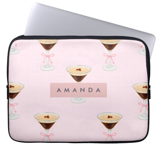 Funda Para Portátil Patrón de cóctel de Moda personalizada Espresso (Frente)