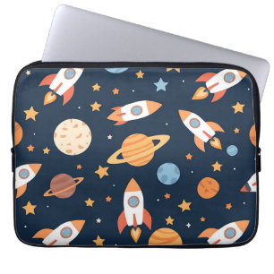 Funda Para Portátil Patrón de cohetes lindos planetas espacio