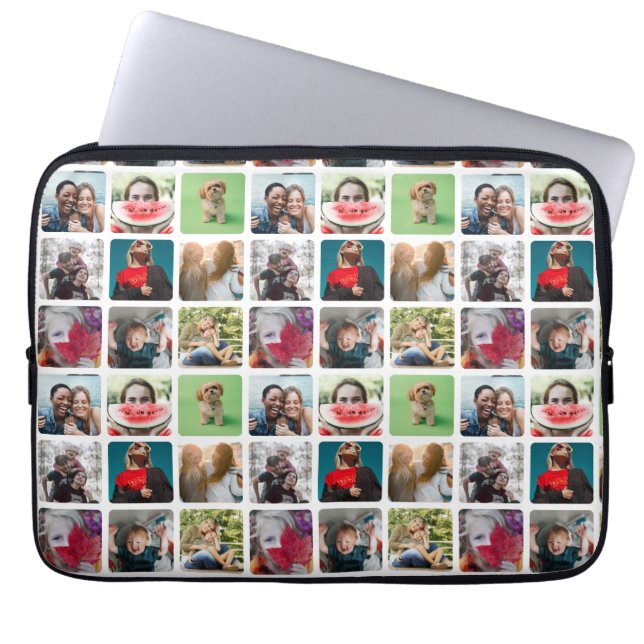 Funda Para Portátil Patrón de Collage de fotos Keepsake moderno (Frente)