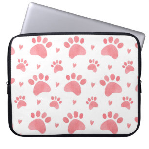 Funda Para Portátil Patrón de color de agua de las patas de gato
