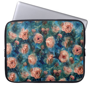 Funda Para Portátil Patrón de color de agua sin foco en los Rosas en c