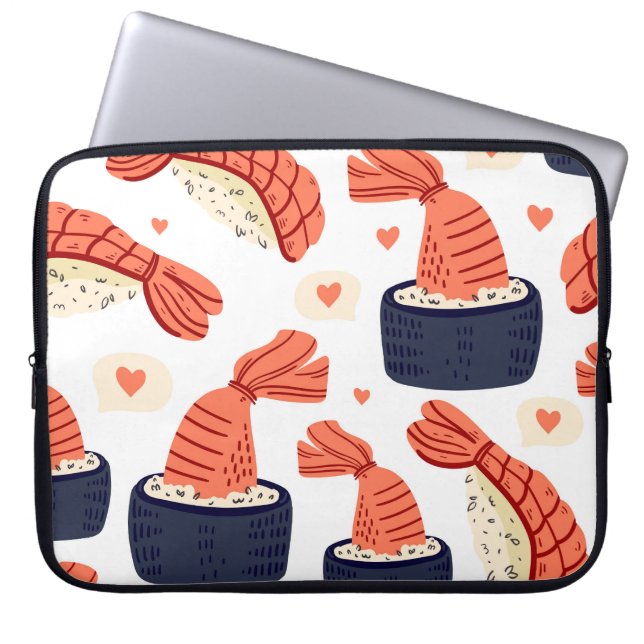 Funda Para Portátil Patrón de comida japonesa sin problemas (Frente)