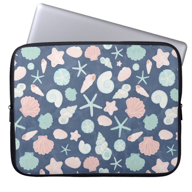 Funda Para Portátil patrón de conchas marinas (Frente)