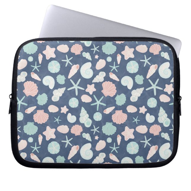 Funda Para Portátil patrón de conchas marinas (Frente)