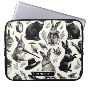Funda Para Portátil Patrón de conejo de cosecha