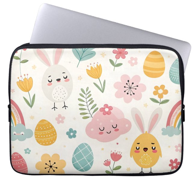 Funda Para Portátil Patrón de conejo de Pascua (Frente)