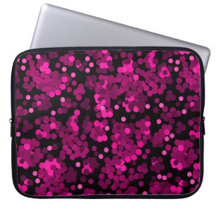 Funda Para Portátil Patrón de confeti de puntos de polka rosa y burdeo