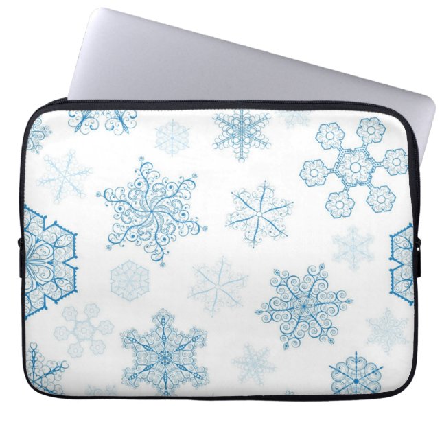 Funda Para Portátil Patrón de copo de nieve	 (Frente)