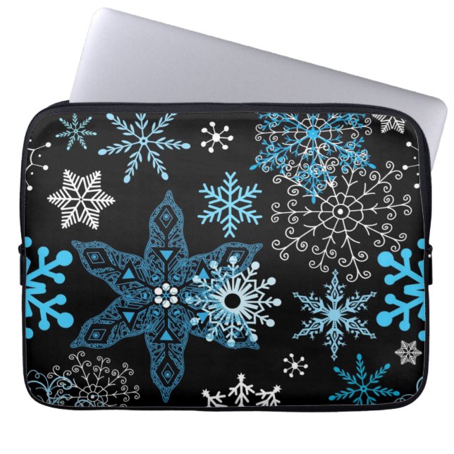 Funda Para Portátil Patrón de copo de nieve (Frente)