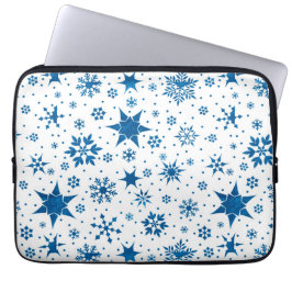 Funda Para Portátil Patrón de Copo de Nieve Azul
