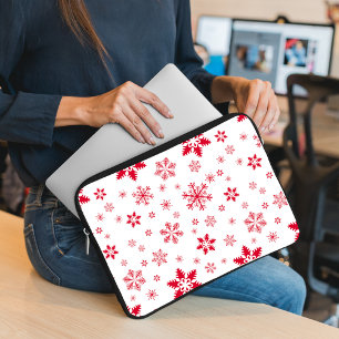 Funda Para Portátil Patrón de copos de nieve, copos de nieve rojos, ni