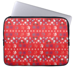 Funda Para Portátil Patrón de copos de nieve de vacaciones de los Navi