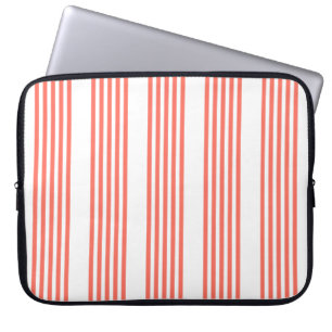 Funda Para Portátil Patrón de coral vivo y cinco rayas blancas