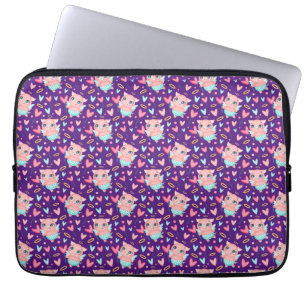 Funda Para Portátil Patrón de corazón blanco cúpido de cerdo