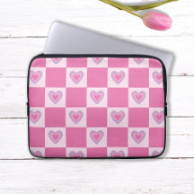 Patrón de corazón de cuadros rosa retro