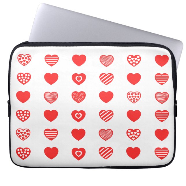 Funda Para Portátil ¡Patrón de corazones! (Frente)