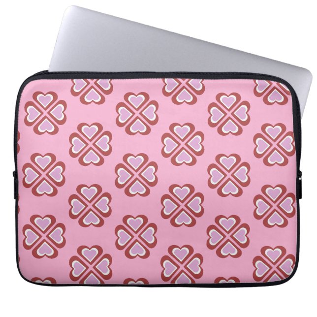 Funda Para Portátil patrón de corazones (Frente)