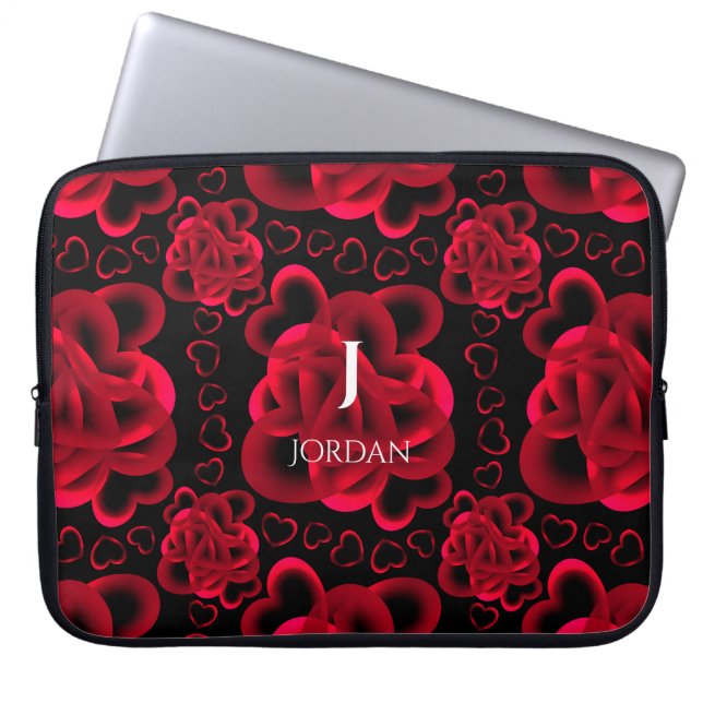 Funda Para Portátil Patrón de corazones abundantes (Frente)