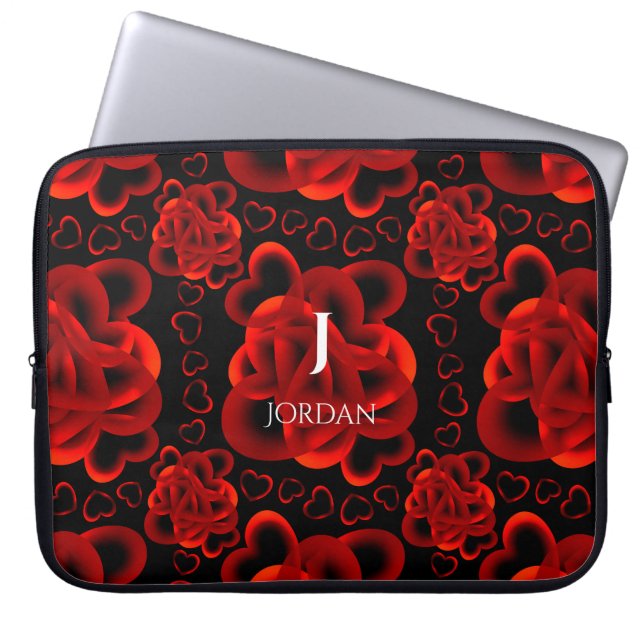 Funda Para Portátil Patrón de corazones abundantes (Frente)