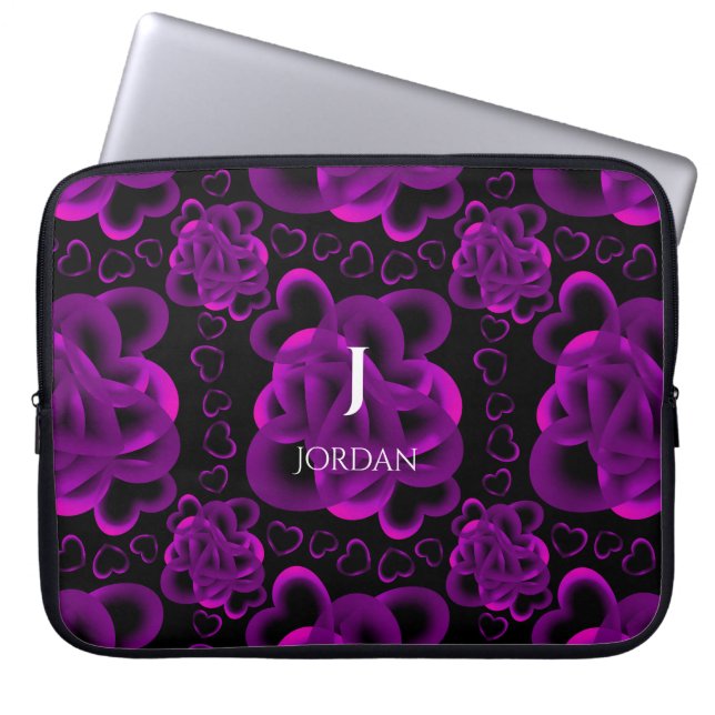 Funda Para Portátil Patrón de corazones abundantes (Frente)