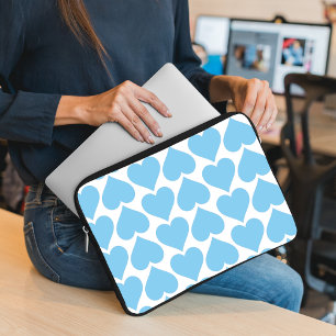 Funda Para Portátil Patrón de Corazones Azules, Romántico, Amor