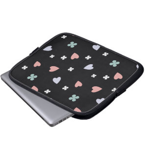 Funda Para Portátil Patrón de corazones de trébol adorable de amor afo
