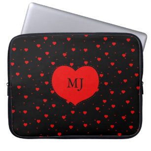 Funda Para Portátil Patrón de corazones rojos