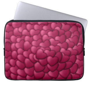 Funda Para Portátil Patrón de Corazones Rojos Románticos en 3D-32322