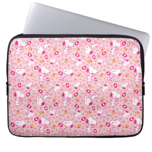Funda Para Portátil Patrón de corazones rosados Snoopy & Woodstock