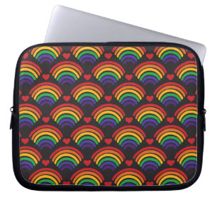 Funda Para Portátil Patrón de Corazones y Arcoiris