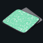 Funda Para Portátil Patrón de corrientes sinérgicas modernas Aqua<br><div class="desc">Un diseño moderno y caprichoso,  con motivos de rizo blanco y un fondo acuático. Esta funda de ordenador es una forma atractiva de proteger su portátil o dispositivo de tablet.</div>