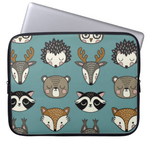 Funda Para Portátil Patrón de cosecha de animales de bosque