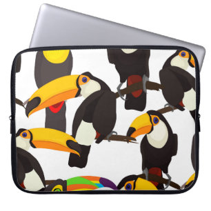 Funda Para Portátil Patrón de cosecha de aves tropicales turcas