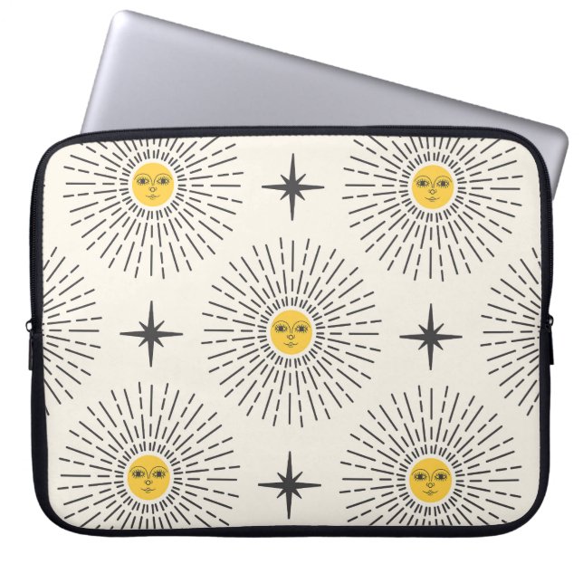 Funda Para Portátil Patrón de cosecha de luz solar celeste (Frente)