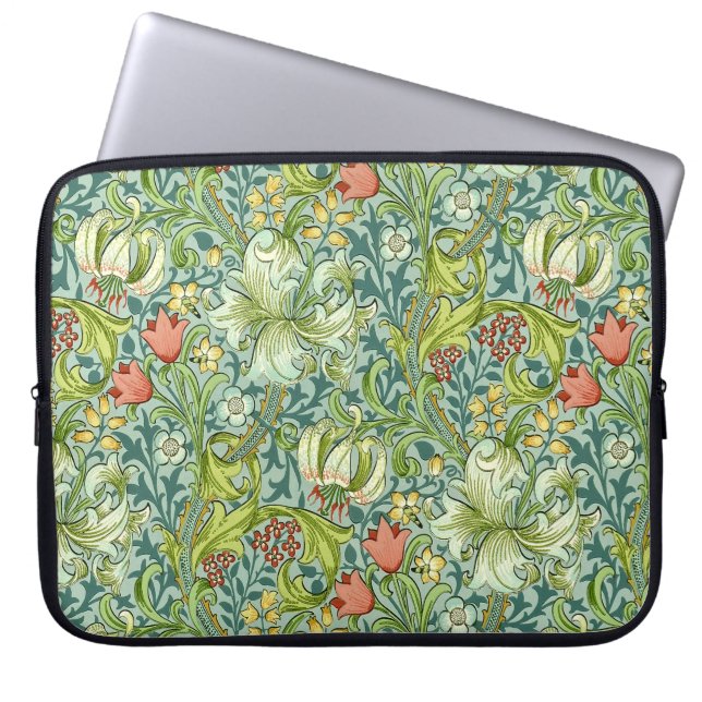 Funda Para Portátil Patrón de cosecha William Morris Golden Lily (Frente)