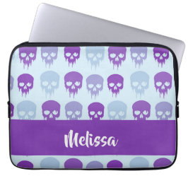 Funda Para Portátil Patrón de cráneo morado y azul