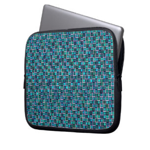 Funda Para Portátil Patrón de cuadrados azules abstractos