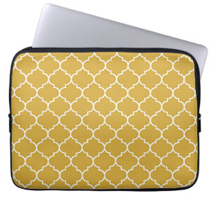 Funda Para Portátil Patrón de Cuatrefoil Dorado