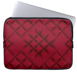 Funda Para Portátil Patrón de Cuero Acolchado Rojo Intenso