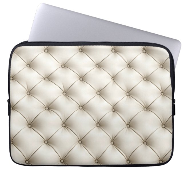 Funda Para Portátil Patrón de cuero blanco inducido (Frente)