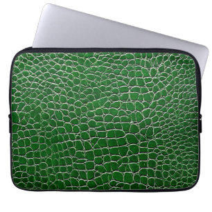 Funda Para Portátil 💻 Patrón de cuero verde Tech profesional 💻